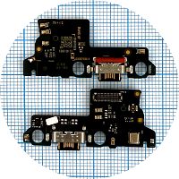 Шлейф Motorola Moto E13 XT2345 з роз'ємом зарядки та мікрофоном - нижня плата (оригінал Китай)