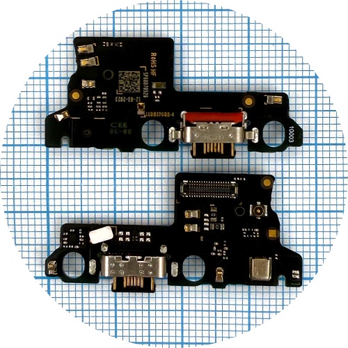 Шлейф Motorola Moto E13 XT2345 з роз'ємом зарядки та мікрофоном - нижня плата (оригінал Китай)