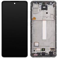 Дисплей Samsung Galaxy A52 A526 A525 A528 + тачскрин (OLED Big LCD с серебристой рамкой)