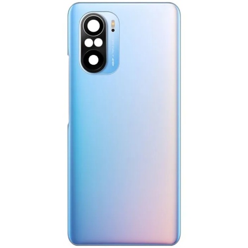 Задня кришка Xiaomi Poco F3, Redmi K40 (синій оригінал Китай зі склом камери - логотип Redmi)