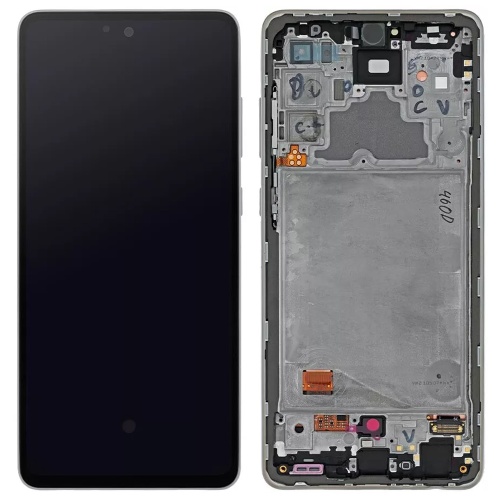 Дисплей Samsung Galaxy A72 A725F з тачскріном (оригінал OEM SP із сріблястою рамкою) Дисплей Samsung Galaxy A72 A725F з тачскріном (оригінал OEM SP із сріблястою рамкою)