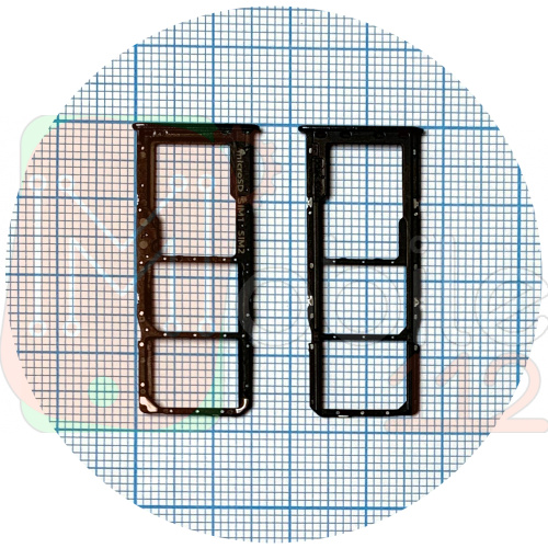 Тримач SIM карти Samsung Galaxy A51 A515F, A71 A715F (чорний на 2 SIM + MicroSD)