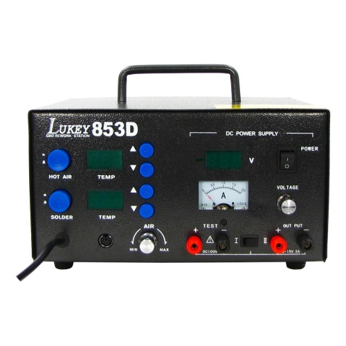 Паяльна станція LUKEY 853D фен, паяльник, блок живлення 15V 2A, тестер фото 3 Паяльна станція LUKEY 853D фен, паяльник, блок живлення 15V 2A, тестер фото 3