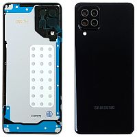 Задня кришка Samsung Galaxy A22 4G A225F (чорна Original New зі склом камери)