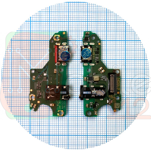 Шлейф Huawei P Smart 2021 PPA-LX2 з роз'ємами зарядки, навушників та мікрофоном Оригінал Китай - нижня плата