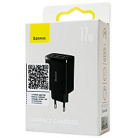 Мережевий адаптер Baseus Compact Charger 3USB 17W CCXJ020101 CCXJ020102 (чорне)