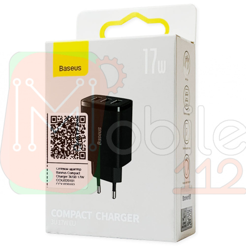 Сетевой адаптер Baseus Compact Charger 3USB 17W CCXJ020101 CCXJ020102 (черное)