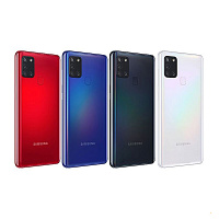 Задня кришка Samsung Galaxy A21s A217F (біла оригінал Китай зі склом камери)