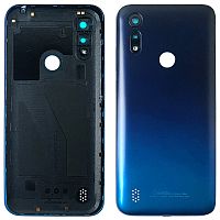 Задня кришка Motorola Moto E6s 2020 XT2053 (синій оригінал Китай зі склом камери)