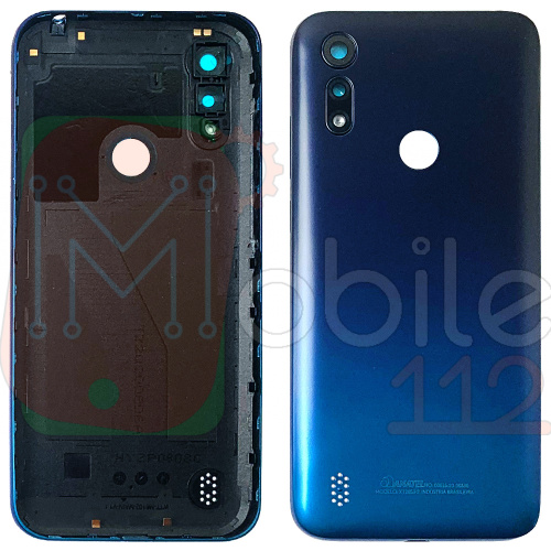 Задняя крышка Motorola Moto E6s 2020 XT2053  (синяя оригинал Китай со стеклом камеры)