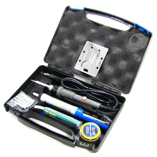 Паяльний набір в кейсі WEP 947-II (паяльник 60W, рег. t 200-450 гр C, жала 900M 6шт, інструменти та розхідники)