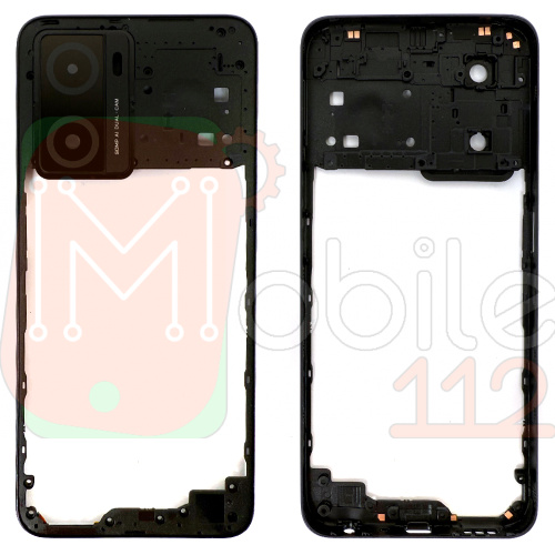 Рамка корпусу Oppo A57 4G A57s A57e A77 (чорна зі склом камери)