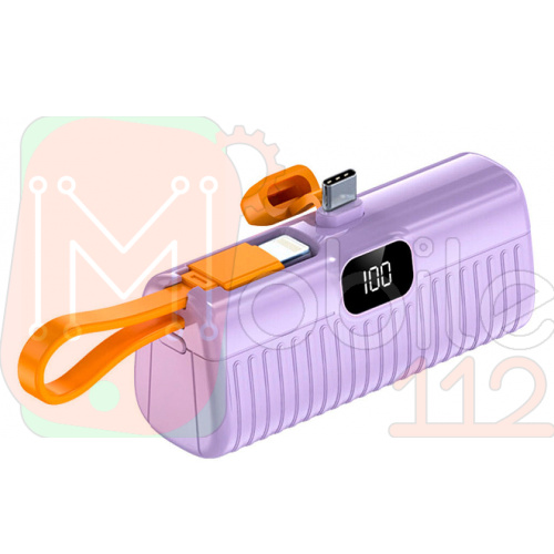 Power Bank Павербанк WUW Y134 Mini Type-C 5000mAh Фіолетовий