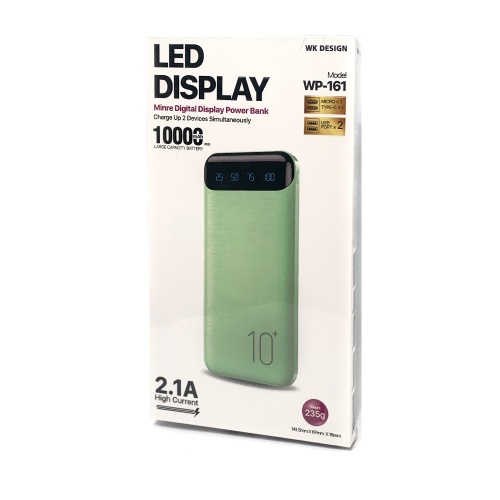 Power Bank Павербанк Wekome wk design WP-161 10000mAh Зелений фото 2