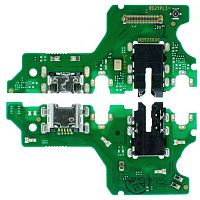 Шлейф Huawei P40 Lite E, Y7p 2020 с разъемами зарядки и наушников - нижняя плата (AAA)