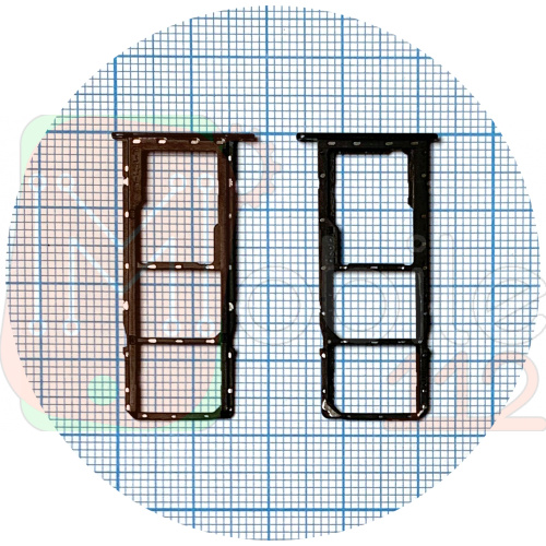 Держатель Sim карты Samsung Galaxy A11 A115F, M11 M115F (черный на 2 Sim + Micro SD)