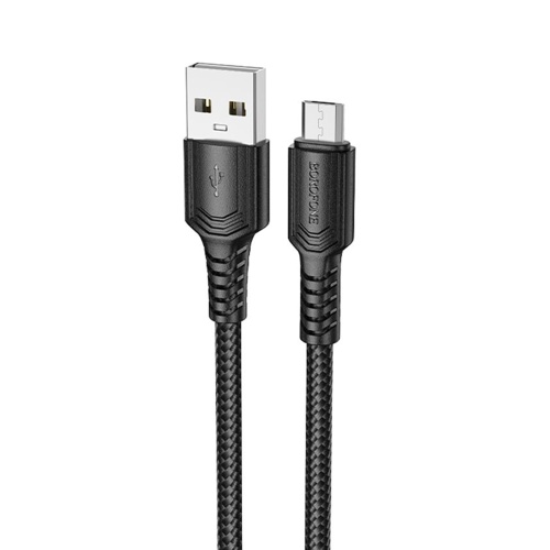 Кабель зарядки Borofone BX116 Certain USB A - Micro 2.4A 1м Чорний Кабель зарядки Borofone BX116 Certain USB A - Micro 2.4A 1м Чорний