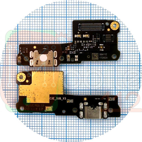 Шлейф Xiaomi Redmi 7A m1903c3eg з роз'ємом зарядки та мікрофоном, оригінал Китай - нижня плата