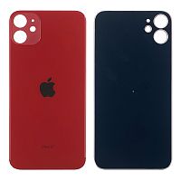 Задняя крышка Apple iPhone 11 (красная оригинал Китай с большим отверстием)