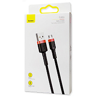 Кабель зарядки Baseus Cafule Cable USB to Micro USB 2.4A 1м (CAMKLF-B91) чорно-червоний