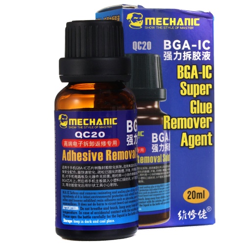Очищувач Mechanic QC20, для видалення клею та компаунду з мікросхем, 20 мл