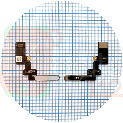 Шлейф Apple iPad Air 5 2022 с кнопкой включения и сканером отпечатка пальца (белый оригинал Китай)