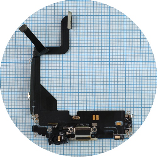 Шлейф Apple iPhone 13 Pro з роз'ємом зарядки та мікрофоном (сірий оригінал 100%)