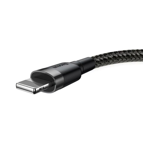 Кабель зарядки Baseus Cafule USB A - Lightning 2.4A 1м Чорно-сірий (CALKLF-BG1) фото 2 Кабель зарядки Baseus Cafule USB A - Lightning 2.4A 1м Чорно-сірий (CALKLF-BG1) фото 2
