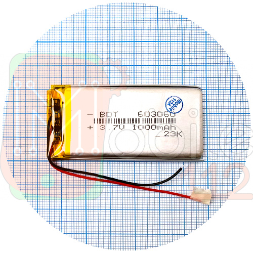 Акумулятор універсальний 603060 62 х 30 х 6 мм мм 1000 mAh 3.7V