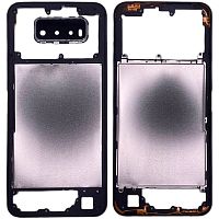 Рамка корпусу Vivo Y20, Y20s, Y20i (чорна зі склом камери)