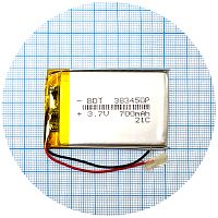 Аккумулятор универсальный 383450Р 52 х 34 х 3,6 мм 700 mAh 3.7V