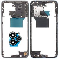 Рамка корпуса Xiaomi Redmi 12 (голубая со стеклом камеры)