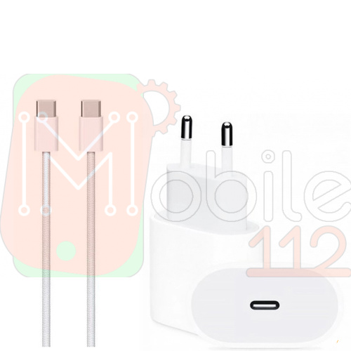 Зарядний пристрій 35W USB-C з кабелем Type-C to Type-C в коробці (біле)