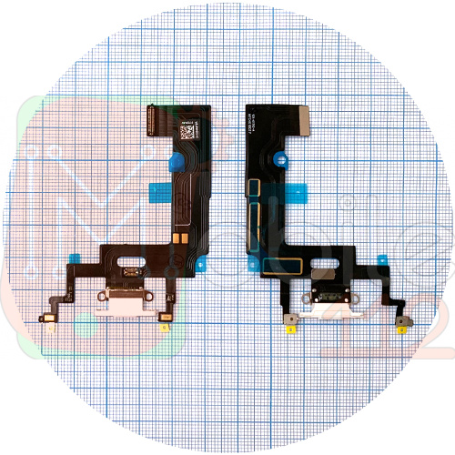 Шлейф Apple iPhone XR с разъемом зарядки и микрофоном (белый оригинал Китай)
