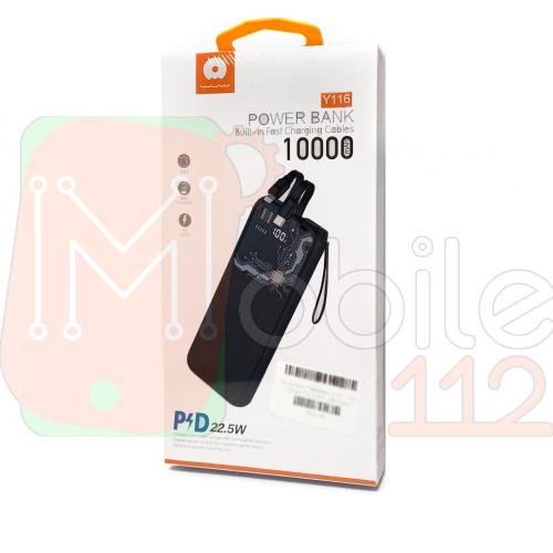 Power Bank Павербанк WUW Y116 10000mAh PD 22.5W USB+Type-C