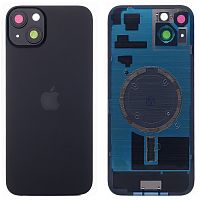 Задняя крышка Apple iPhone 15 Plus (черная оригинал Китай с рамкой, стеклом камер и магнитом)