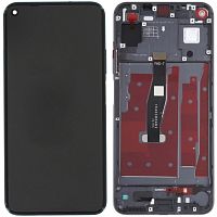 Дисплей Huawei Nova 5T, Honor 20 з тачскріном та рамкою (чорний оригінал Китай)