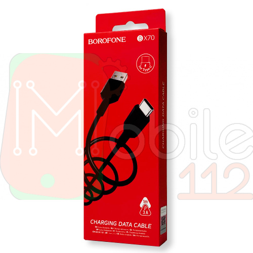 Кабель зарядки Borofone BX70 USB - Type C 1м 3А чорний