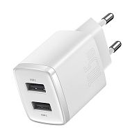 Мережевий адаптер Baseus Compact Charger 2 USB 10.5W (CCXJ010202) (білий)
