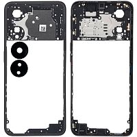 Рамка корпуса Oppo A78 5G CPH2483 (черная со стеклом камеры)