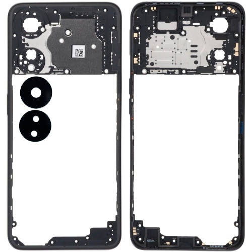 Рамка корпусу Oppo A78 5G CPH2483 (чорна зі склом камери)