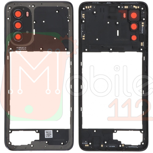 Рамка корпусу Motorola Moto G52 (срібляста зі склом камери)