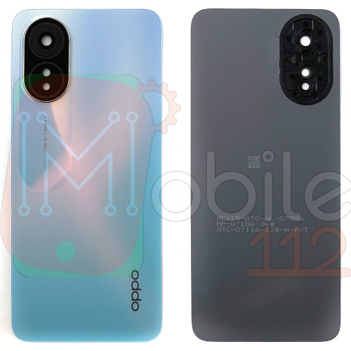 Задня кришка Oppo A18 CPH2591 (блакитна оригінал Китай зі склом камери)