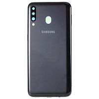 Задняя крышка Samsung Galaxy M30 M305F (черная со стеклом камеры)