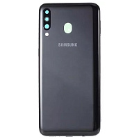 Задня кришка Samsung Galaxy M30 M305F (чорна зі склом камери)