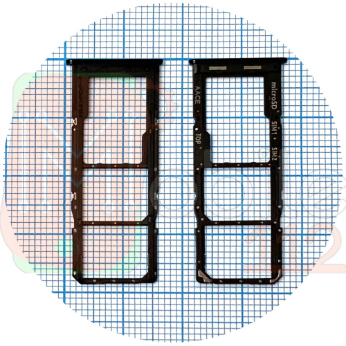 Держатель Sim карты Samsung Galaxy A13 4G A135F (черный на 2 SIM + Micro SD)