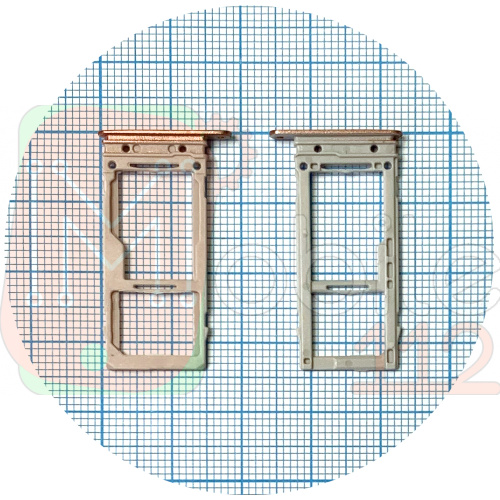 Держатель Sim карты Samsung Galaxy S9 G960F, S9 Plus G965F (золотистый 2 SIM (1 SIM + Micro SD))