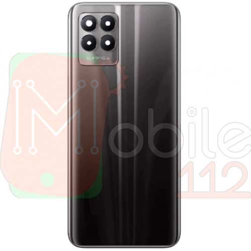 Задня кришка Realme 8i (чорна оригінал Китай зі склом камери)