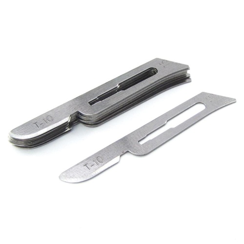 Леза скальпеля RJ №15 для плоских ручок, упаковка 10 шт.