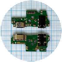 Шлейф Tecno Camon 17P CG7 CG7n з роз'ємами зарядки та навушників, мікрофоном - нижня плата (AAA)